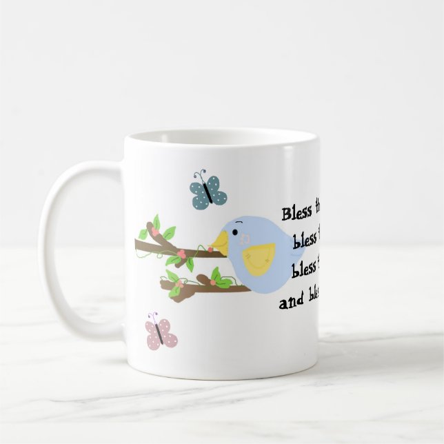 Taza De Café Pájaro azul y mariposas (Izquierda)