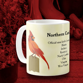 Taza De Café Pájaro Brillante del Cardenal Rojo