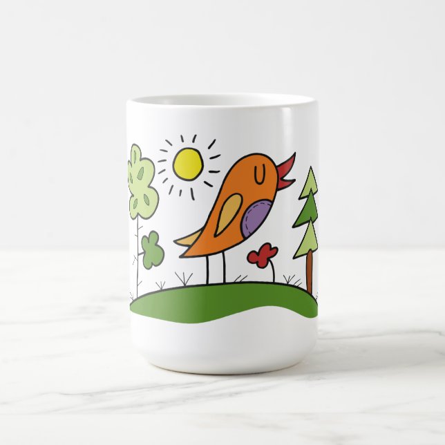 Taza De Café Pájaro Cantando Caprichoso (Centro)