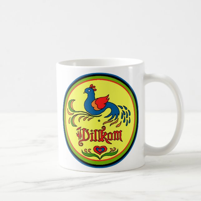 Taza De Café Pájaro de bienvenida de Rótulo hexagonal (Derecha)
