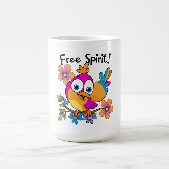 Taza De Café Pájaro de espíritu libre (Centro)