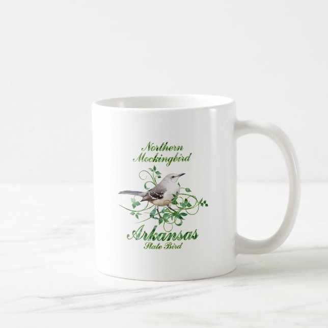 Taza De Café Pájaro de estado de Arkansas del Mockingbird (Derecha)