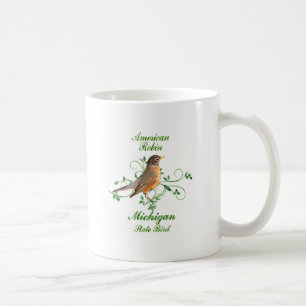 Taza De Café Pájaro de estado de Michigan del petirrojo