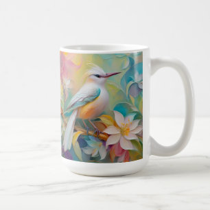 Taza De Café Pájaro de fantasía con grupa dorada copetuda