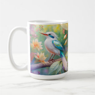 Taza De Café Pájaro de fantasía del ala Verde azulada irlandesa