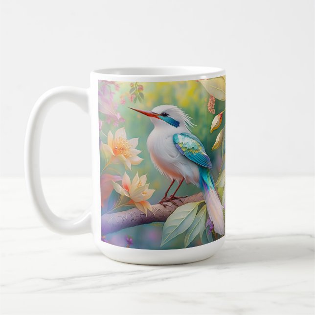 Taza De Café Pájaro de fantasía del ala Verde azulada irlandesa (Izquierda)