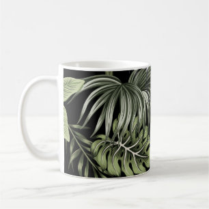 Taza De Café Pájaro de grulla vintage tropical, palmeras, prohi