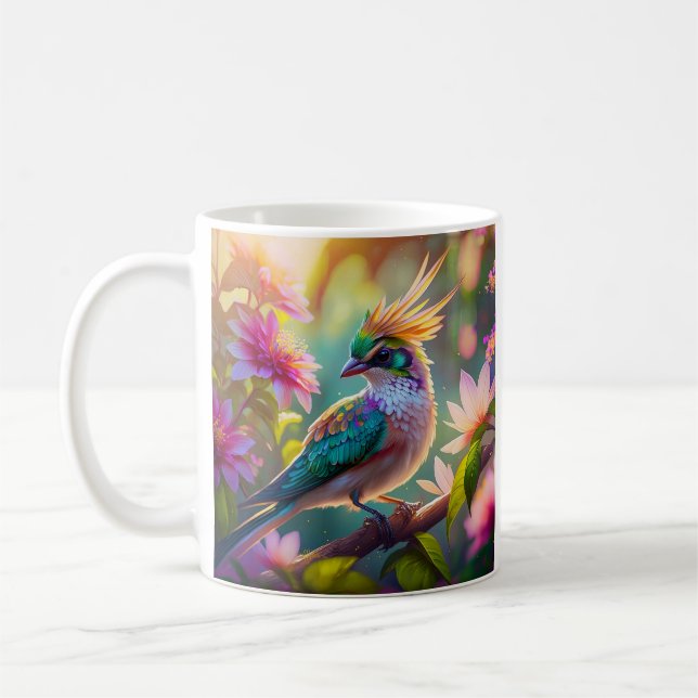 Taza De Café Pájaro de la Fantasía de la Finca Verde de la Cres (Izquierda)