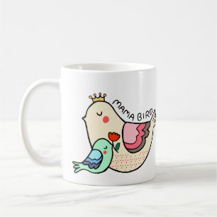 Taza De Café Pájaro de mamá, regalo de Día de la Madre, arte