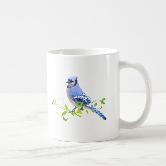 Taza De Café Pájaro del arrendajo azul (Derecha)