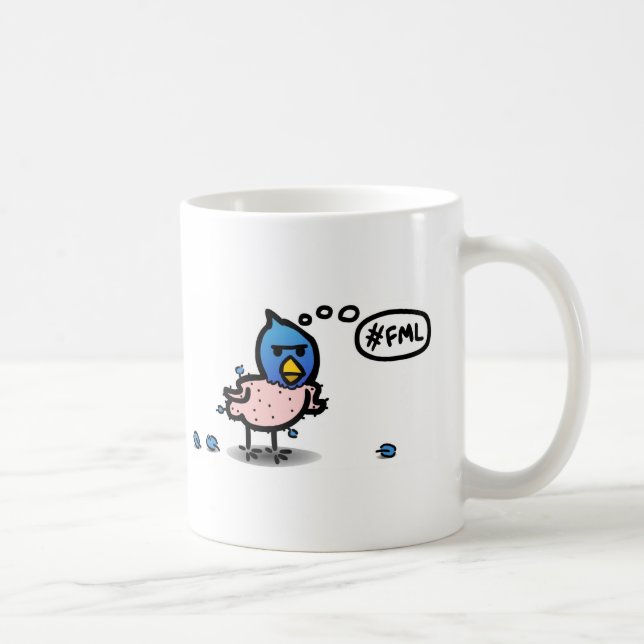 Taza De Café Pájaro del azul del gorjeo del #FML (Derecha)
