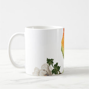 Taza De Café Pájaro del paraíso y flores exóticas en una playa