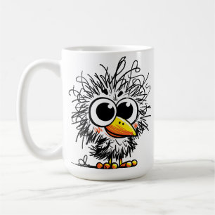 Taza De Café Pájaro Desgreñado: Arte Lindo y Divertido