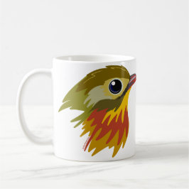 Taza De Café Pájaro Leiothrix con billetera roja —simplificado