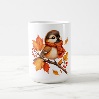 Taza De Café Pájaro Otoñal Adorable con Bufanda Acogedora – Hoj