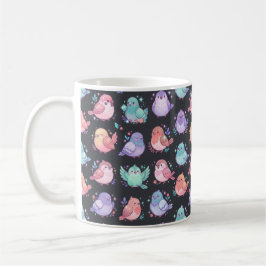 Taza De Café Pájaro Pastel Adorable - Pájaros Cantores Kawaii y
