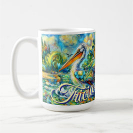 Taza De Café Pájaro pelicano personalizado en floral de Wonderl