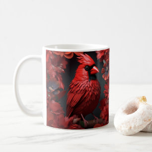 Taza De Café Pájaro rojo cardinal de aspecto 3D impreso