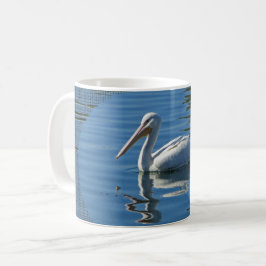 Taza De Café Pájaro salvaje grande de agua azul flotante Pelica