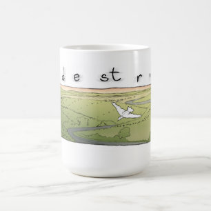 Taza De Café Pájaro sobre paisaje