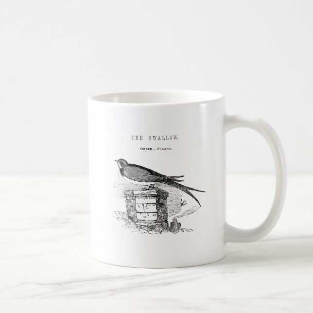 Taza De Café Pájaro vintage (Derecha)
