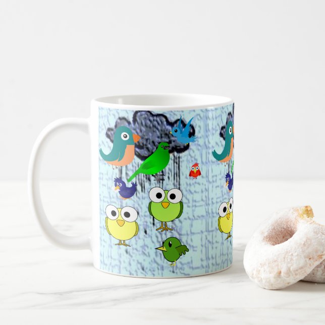 Taza De Café pájaros (Con donut)