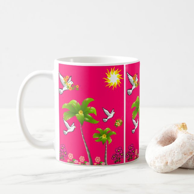 Taza De Café pájaros (Con donut)