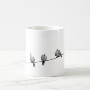 Taza De Café Pájaros alambre paloma