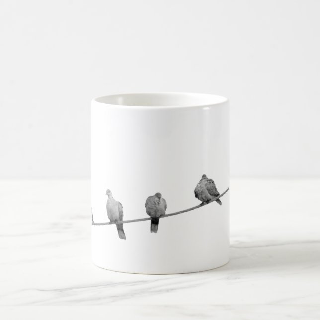 Taza De Café Pájaros alambre paloma (Centro)