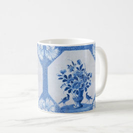 Taza De Café Pájaros Azules Delft Floral Chic Campestre Francés