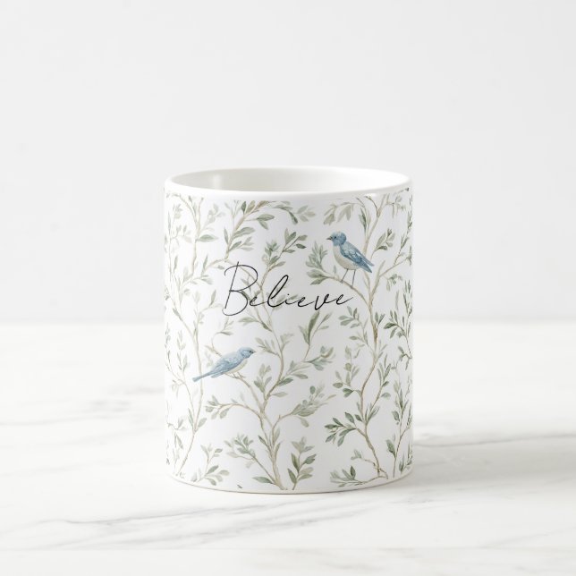 Taza De Café Pájaros Azules Hermosos Creen  (Centro)