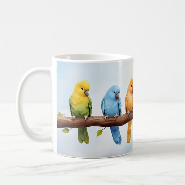 Taza De Café Pájaros coloridos (Izquierda)