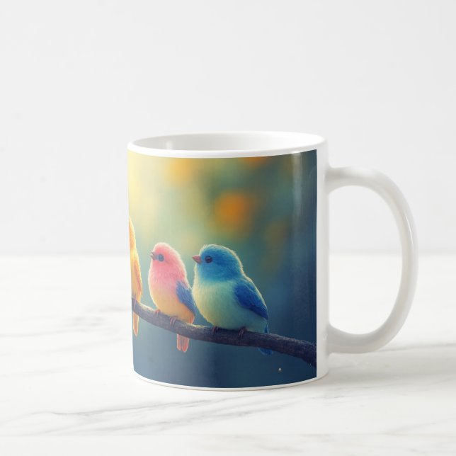 Taza De Café Pájaros coloridos (Derecha)