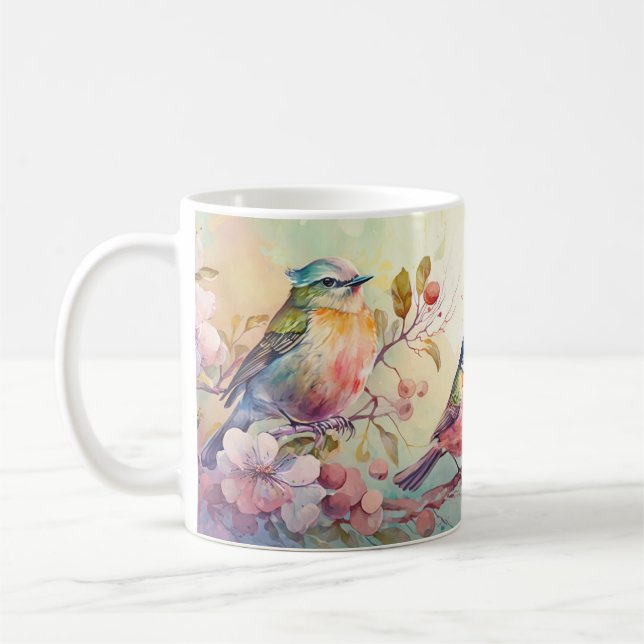 Taza De Café Pájaros coloridos (Izquierda)