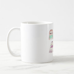Taza De Café Pájaros con máscaras faciales. 2020 pájaros
