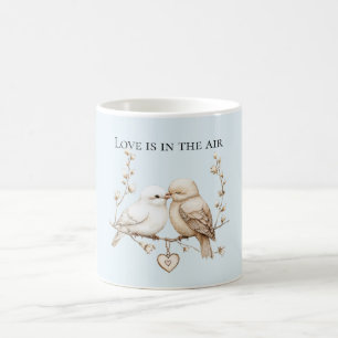 Taza De Café Pájaros de Amor Romántico Corazón 