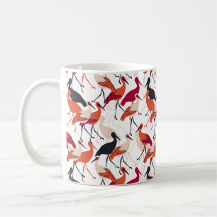 Taza De Café Pájaros de cigüeñas rojas y blancas sin problemas