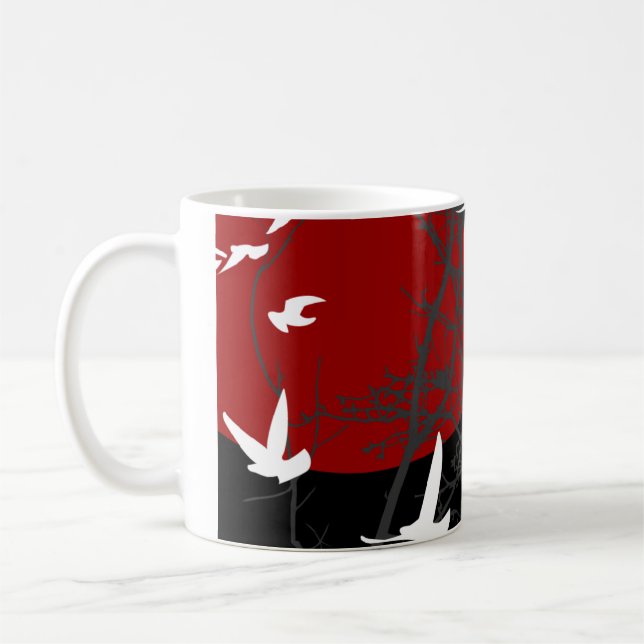Taza De Café pájaros de silucida (Izquierda)