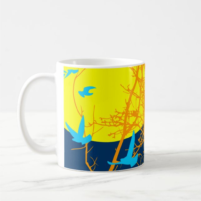 Taza De Café pájaros de silucida (Izquierda)
