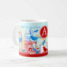 Taza De Café Pájaros de una pluma juntan Mug Aqua