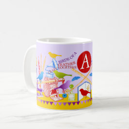 Taza De Café Pájaros de una pluma juntos Mug Mauve
