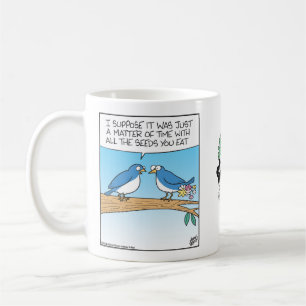 Taza De Café Pájaros defecando flores