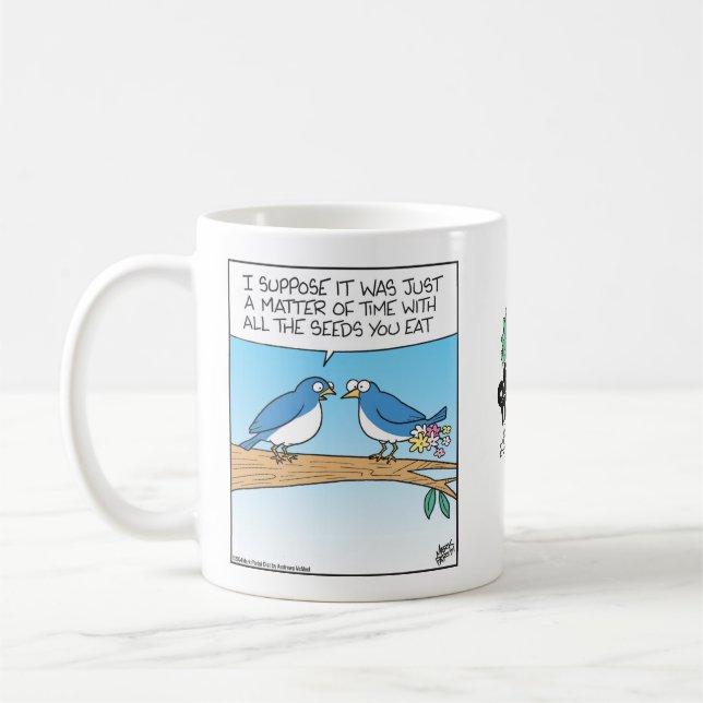 Taza De Café Pájaros defecando flores (Izquierda)