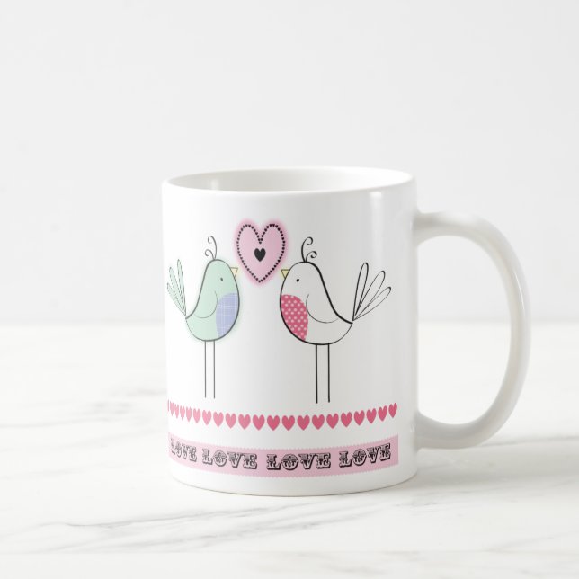 Taza De Café pájaros del amor (Derecha)