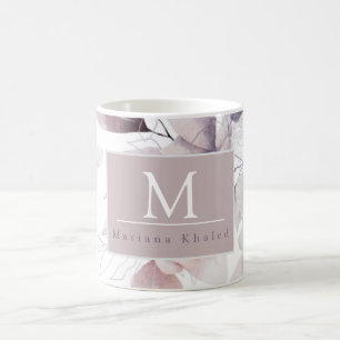 Taza De Café Pájaros florales Ducha de bebé de naturaleza morad