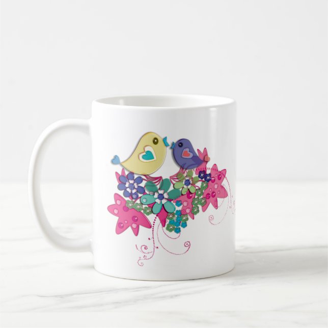 Taza De Café Pájaros, vidrio (Izquierda)