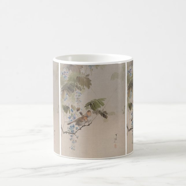 Taza De Café Pájaros y flores de Watanabe Seitei (Centro)