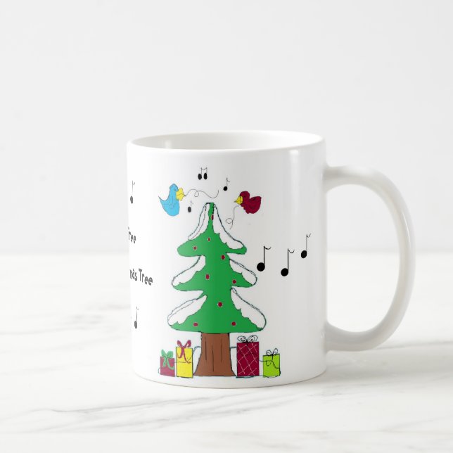Taza De Café Pájaros y notas musicales (Derecha)
