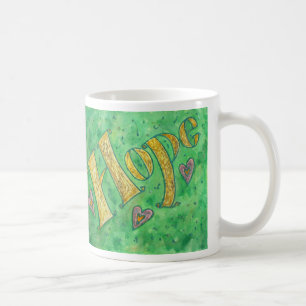 Taza De Café Palabra de esperanza inspiradora Arte Café Mugs