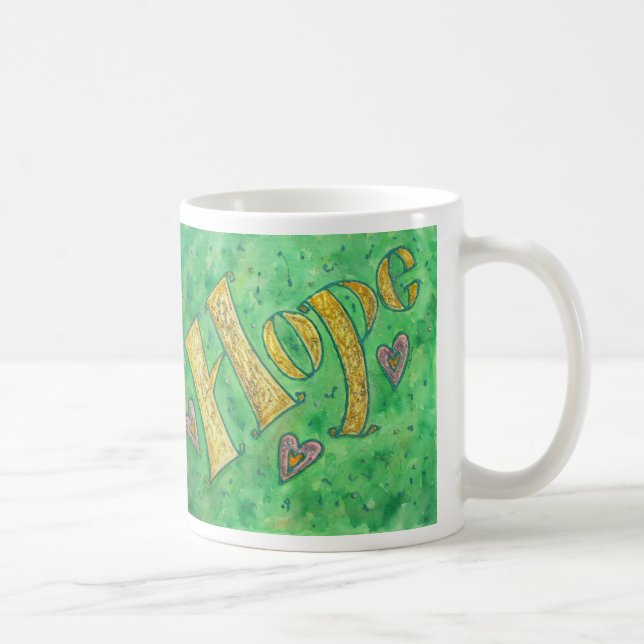 Taza De Café Palabra de esperanza inspiradora Arte Café Mugs (Derecha)